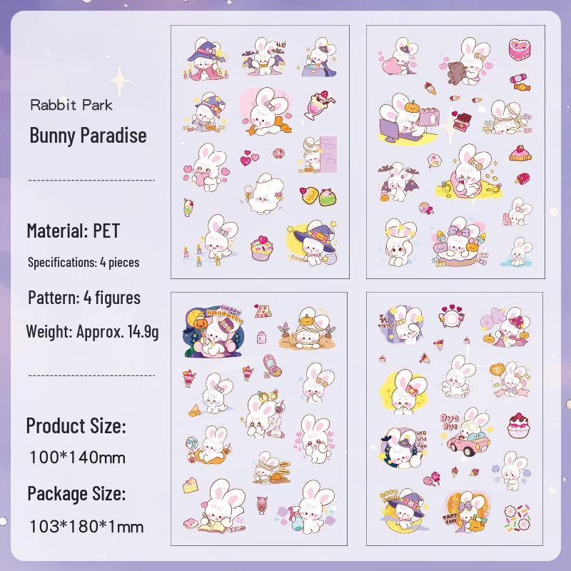 Yuezhen Gulu Cute Cartoon PET Die-Cut Journal Stickers for Kids