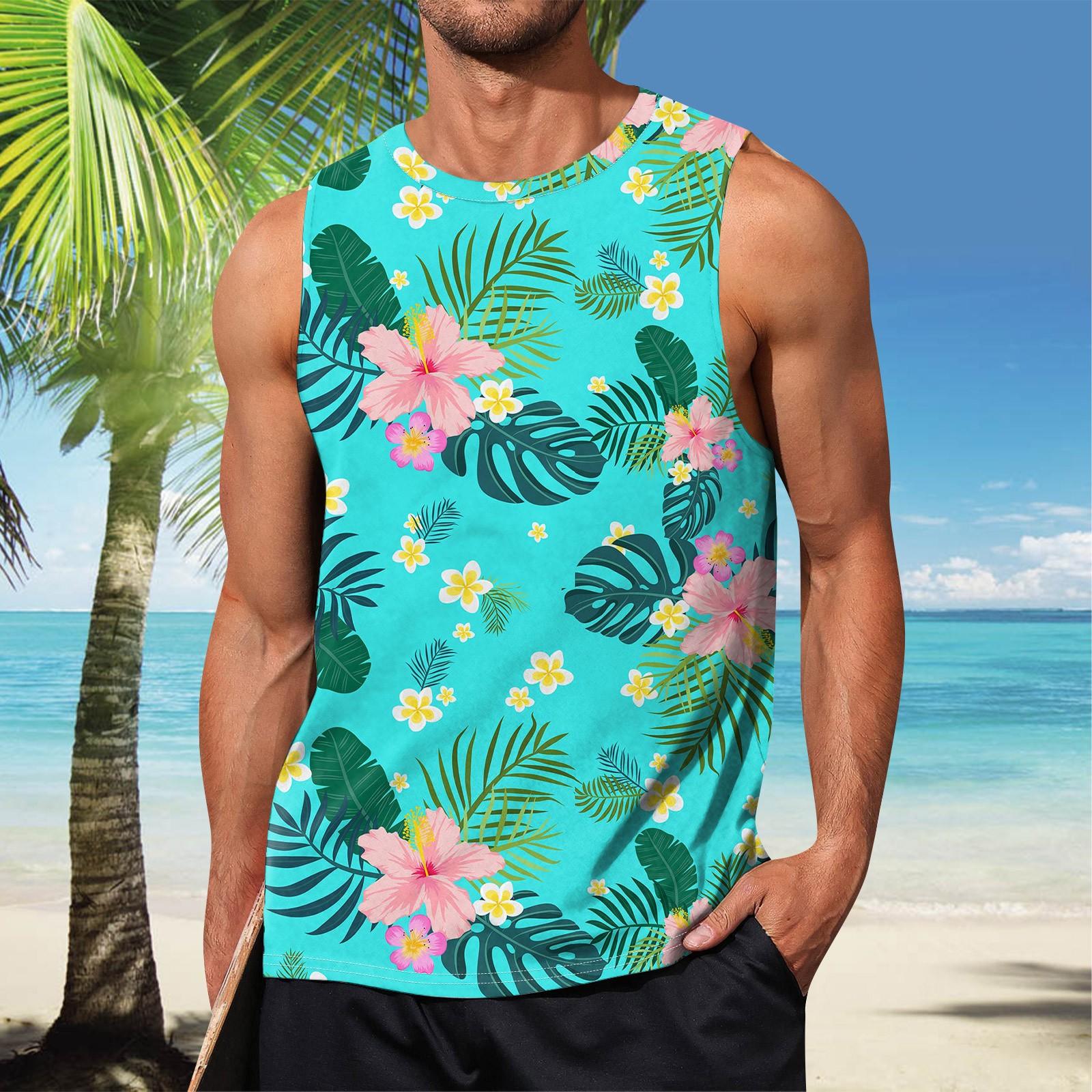 

Летний мужской однотонный поглощающий пот дышащий жилет без рукавов с принтом и расширяющимся плечом XL циан