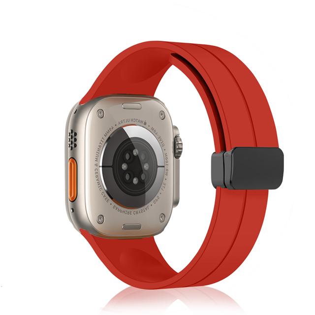 Strap For Apple watch ultra 3 2 band 44mm 45mm 49mm 40mm 41mm 46mm Magnetic Silicone Bracelet correa iWatch Series 8 se 9 10 11