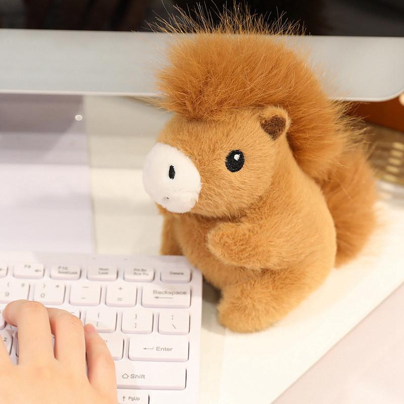 Plush Pony Stuffed Animal Toy For Kids And Girls Gift Decor Office Desk Companion