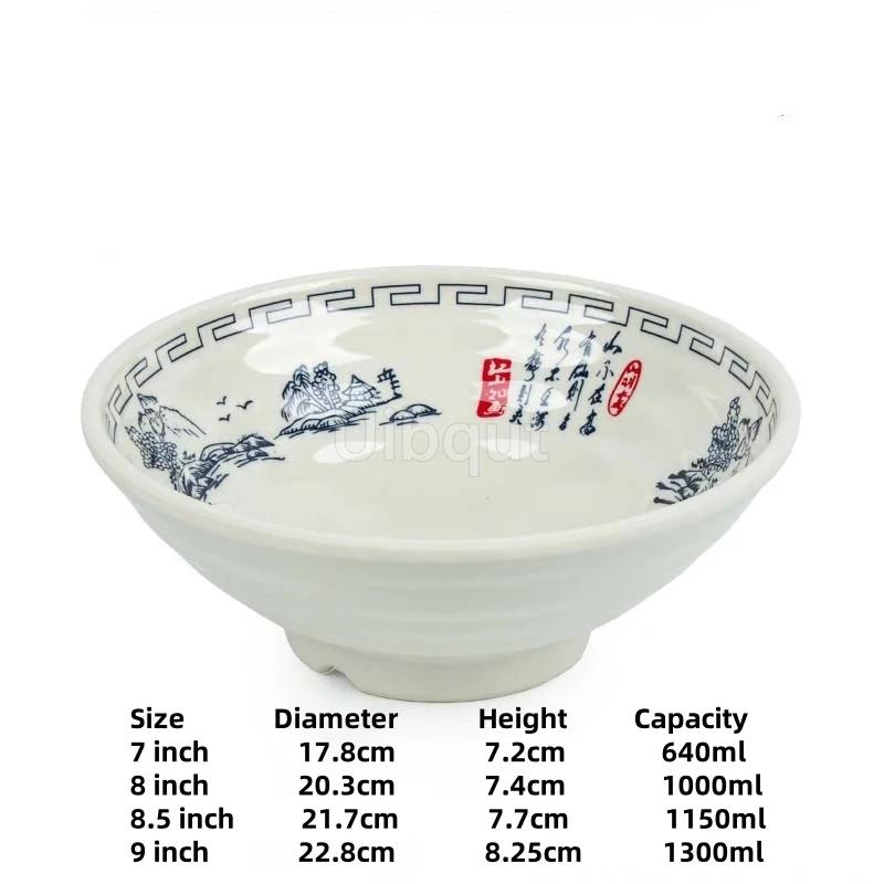 Melamine Noodle Bowl Household Plastic Tableware Restaurant Commercial Ramen Salad Bowl Thickened Not Easily Broken Soup Bowls