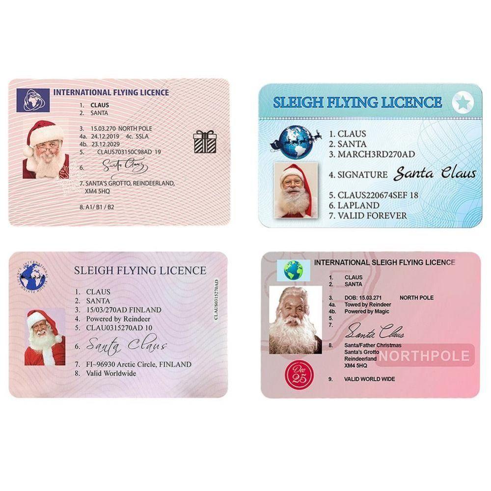 Decoration Sleigh Flying Riding License Christmas Card Christmas Gift Santa Claus Driving License
