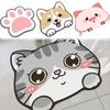 Cute 40x60cm Floor Mat Cartoon Cat Paw Bathroom Mat Non-slip Super Absorbent Foot Mat