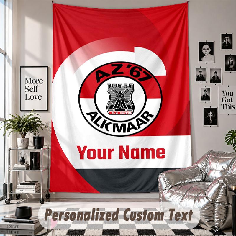 Wall Hanging Tapestry With Custom Name & Text, AZ Alkmaar Decorative Tapestry For Bedroom