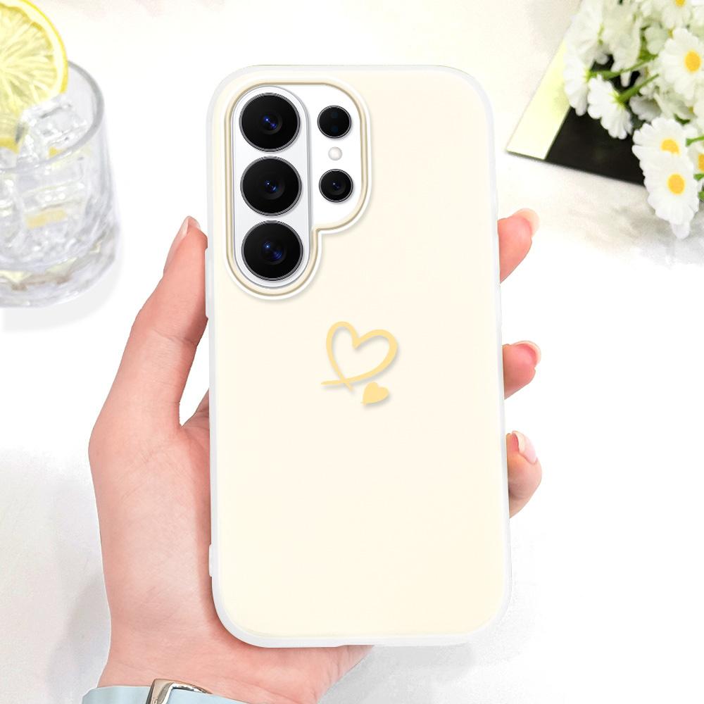 Simple Love Heart Phone Case For Samsung Galaxy S26 S25 S24 S23 Plus Ultra 5G Candy Colored Cover