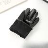 Winter Leather Gloves for Women Plus Velvet Thickened Warm Cycling Outdoor Sports Driving PU Windproof Cold Touch Screen Gloves
