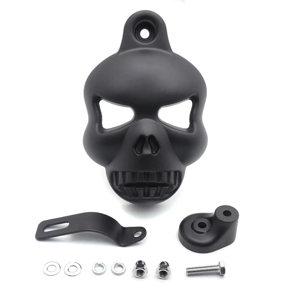 Motorcycle Skull Horn Cover for Harley Davidson Sportster Softail Big Twins V-Rods Stock Cowbell 1992-2020 Aftermarket Accessory
