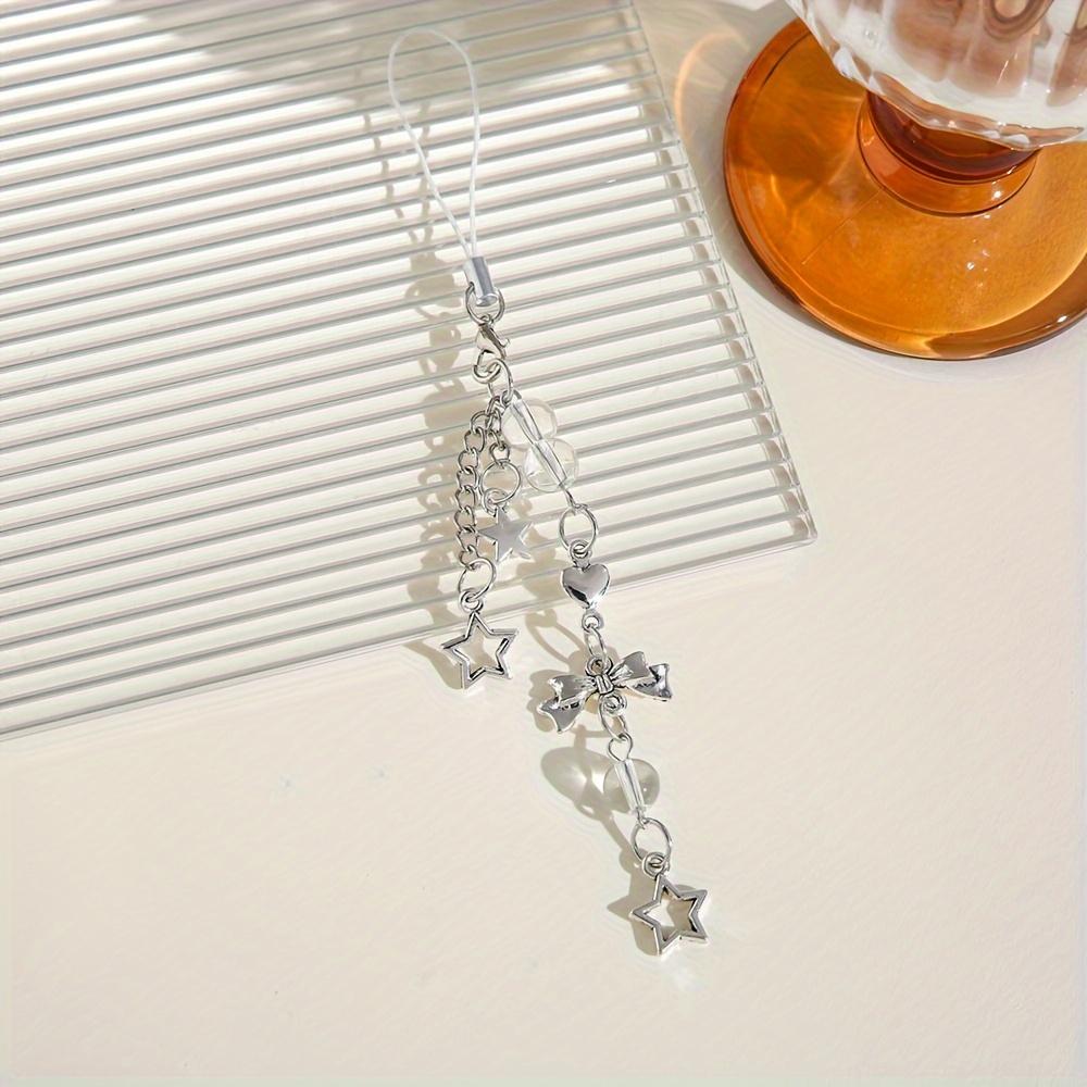 1pc of Acrylic New Bow Keychain Pendant, 2D Flat Creative Love Five-Pointed Star Decoration, Sweet Girl Backpack Charm for Kpop Fans