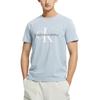 Calvin Klein Letter Print Crewneck Cotton T-Shirt Men Tops Sky-Blue J320770-C1U