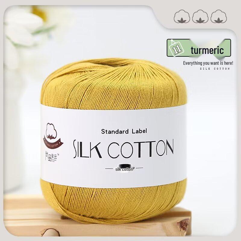 Hand-Woven Mulberry Silk Cotton Lace Yarn No. 6 for DIY Crochet & Fine Wool Projects