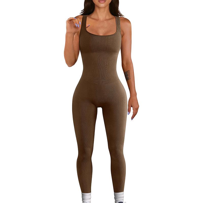 Seamless Outdoor Knit Yoga Jumpsuit - One-Piece Sport & Fitness Wear