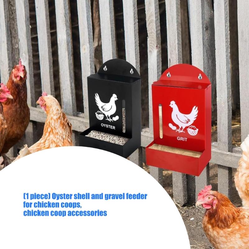 Heavy Duty Metal Chicken Grit Feeders Durability Poultry Feeders for Oysters Shells and Gravel With Easy Installation