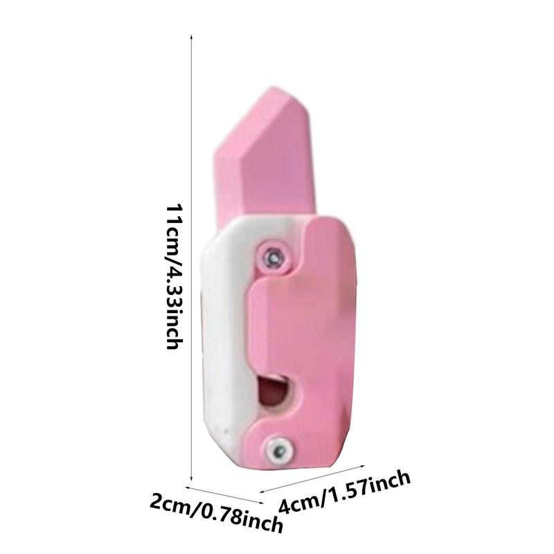 Funny 3D Printing Gravity Jump Small Radish Knife Kids Decompressions Toy Mini Model Student Prize Pendant Magic Tricks Props