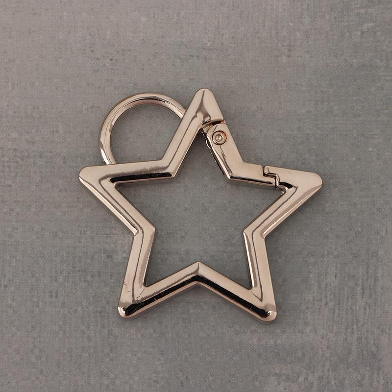 Hollow Star Shaped Spring Clasp Metal Carabiner Keychain Bag Clip Hook Dog Chain Buckle Connector Diy Jewelry Making Accessories