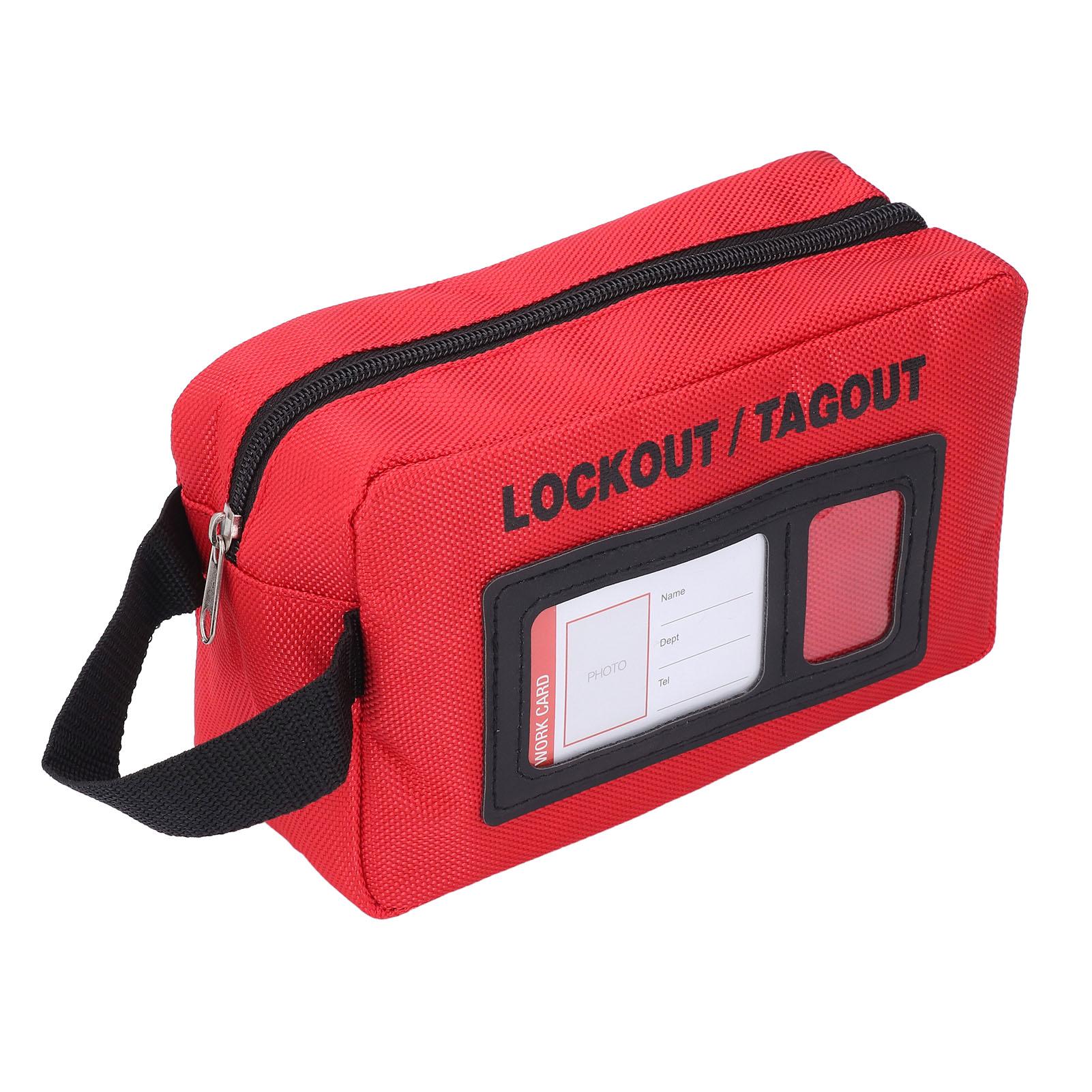 

Сумка для блокировки и маркировки Полиэстеровая ткань Большая вместимость Термостойкая сумка для хранения блокировки и маркировки с видимой витриной