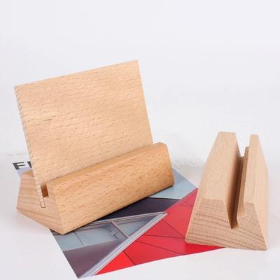 12-21 CM Soporte de Calendario de Escritorio de Madera Base Estable Soporte Natural para Tarjetas Multifuncional Madera Maciza Soporte para Tarjetas Postales