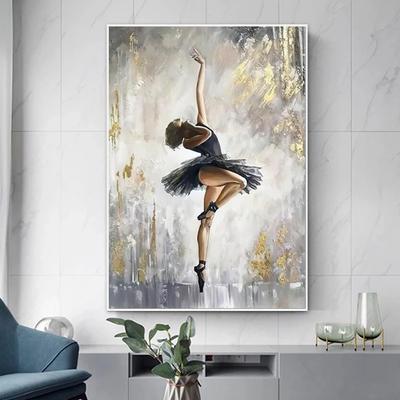 Elegant Ballerina Figure Art Canvas Painting Modern Wall Art Posters Prints Wall Pictures for Living Room Home Cuadros Decor