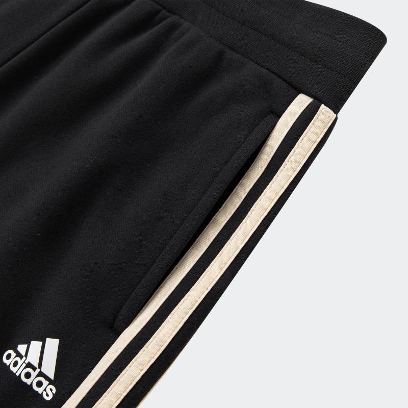 adidas Embroidered Floral Loose Straight-Leg Knit Sweatpants Women Bottoms Black IX5641