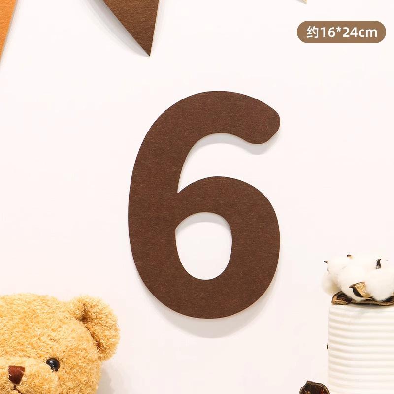 Mori Simple Felt Happy Birthday Party Digital Wall Sticker Baby First Year Party Decoration Photo Props