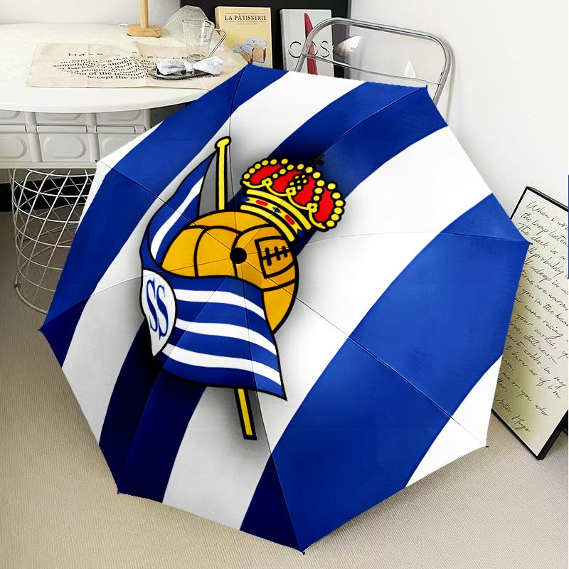 Royal Football Emblem Umbrella 8-Frame for Travel, Camping, Casual Lightweight Portable Umbrella, Essential for Every Family Holidays Gift