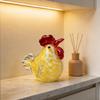 Figure di Gallo Seduto Galline in Vetro Soffiato Statua Sculture di Animali Figura Decorativa da Collezione Arredamento per la Casa