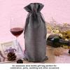 12pcs Grey Linen Fabric Wine Bag Drawstring Closure Burlap Wine Bag  Wedding Favors