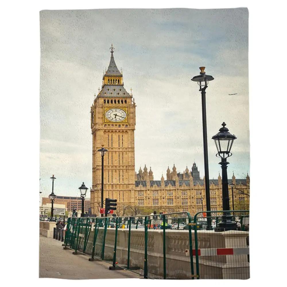 

London British Big Ben Flag Blanket Thermal Flannel Blanket Bedroom Decoration Blanket Blanket 70x100cm