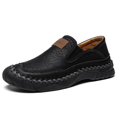 Zapatos casuales hechos a mano para hombre, mocasines cómodos y transpirables, zapatos planos para exteriores para hombre
