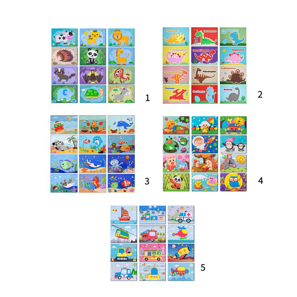 Interactive Sticker Activity Books for Kids 3 Pack Stickers Reusable and Removable Educational Learning Toy