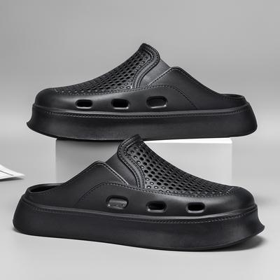 Hole Shoes Men'S Outdoor Casual Non-Slip Beach Sandals Thick-Soled Hollowed-Out Breathable Men'S Bag Head Slippers