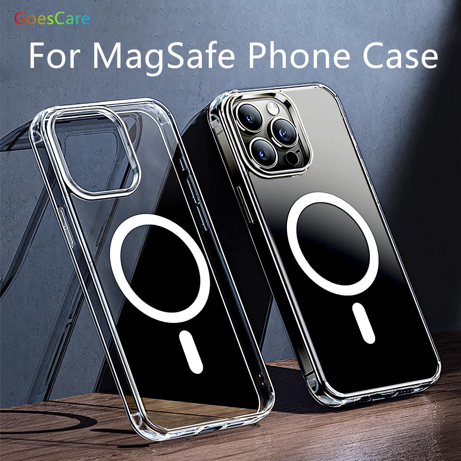 

Magnetic Adsorption Wireless Charge Clear Case For iPhone 15 14 11 Pro Max XS Max XR X 8 7 mini SE Compatible With MagSafe For iPhone 7 8 SE