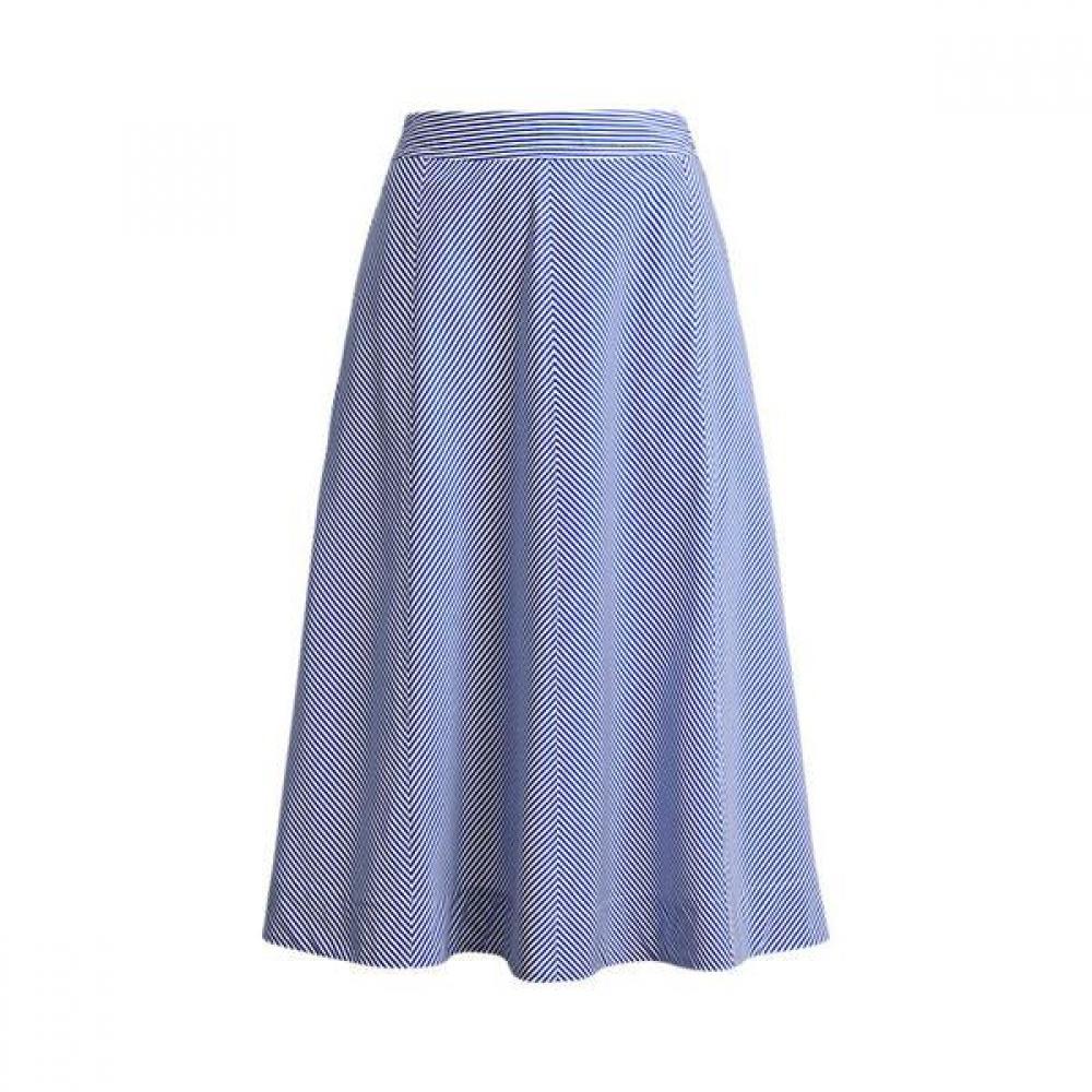 Lauren Ralph Lauren Striped Cotton Broadcloth Skirt Wmlrskts6h20302400 00