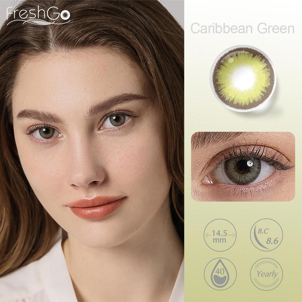 FreshGo Diamentowe kolorowe soczewki kontaktowe do oczu Kosmetyki Błyszczące kolorowe soczewki kontaktowe Miękkie kolorowe soczewki do oczu 1 para soczewek rocznych