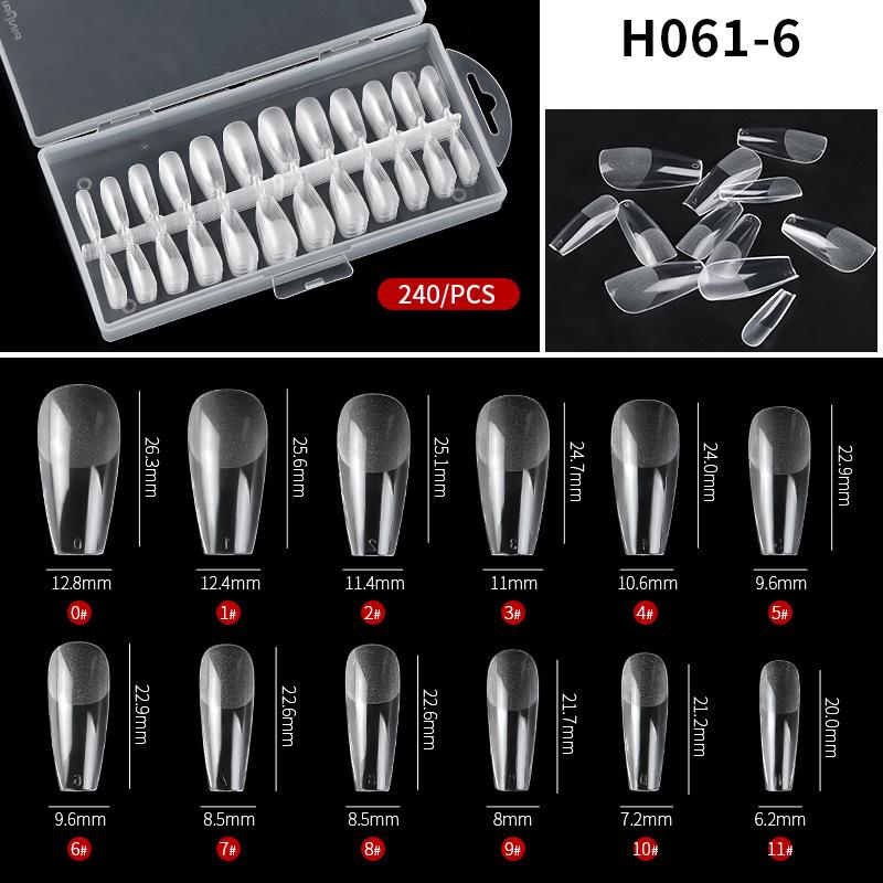 Press On Nails Coffin Nail Tips Clear Full Cover Fake Nail Artificial Press On Long Ballerina Transparent Nail Extensions