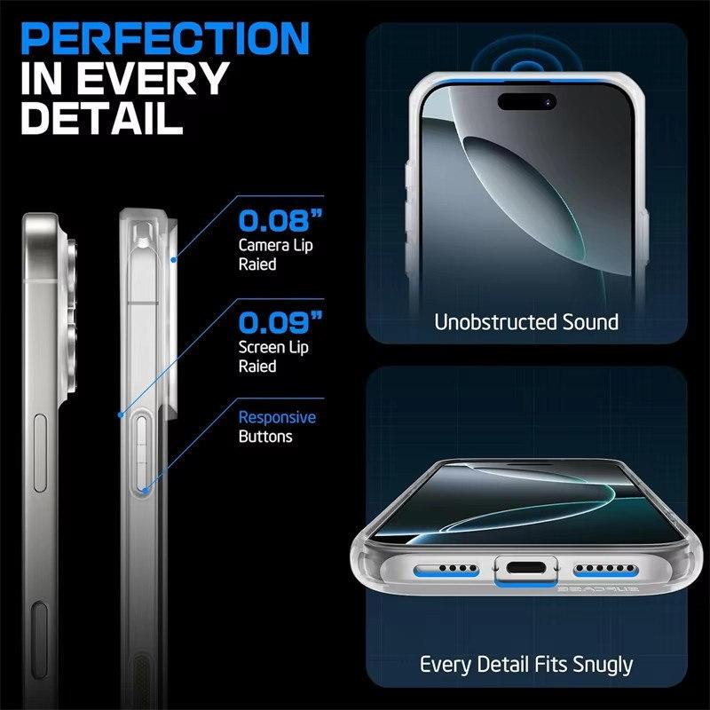 Magnetic Clear with Camera Control Button Macsafe Stand Case for IPhone 16 Pro Max Plus 16Pro 16Plus IPones Magsafe Holder Cover