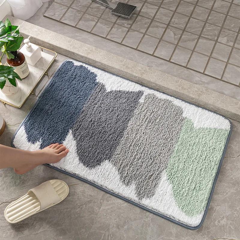 INS Style Colorful Flocking Carpet Super Absorbent Non-slip Soft Floor Mat Suitable for Living Room Bedroom Home Decoration Mat