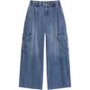 Cotton Lyocell Blend Classic Wide Leg Loose Fit Workwear Jeans Women Jeans 892753