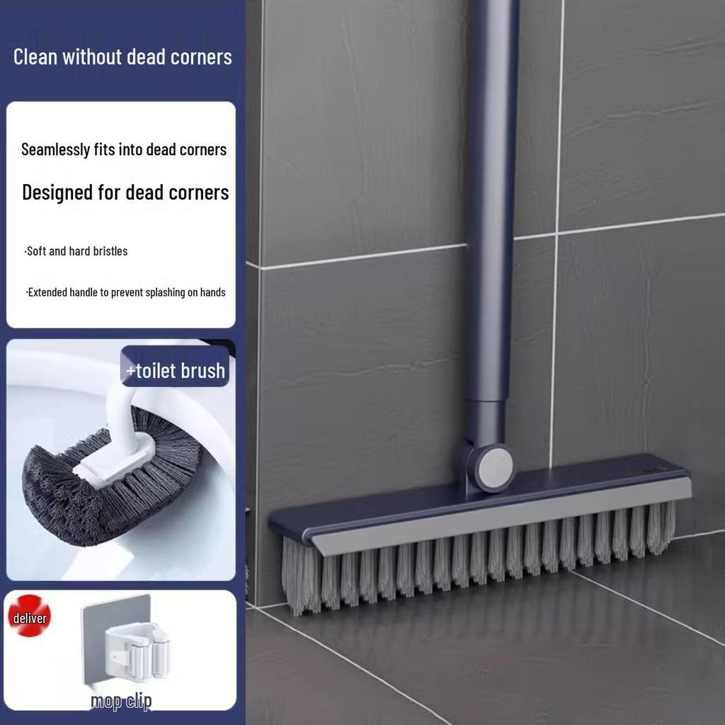 Long-Handle Floor and Tile Brush for Bathroom Cleaning