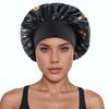 1pc Elastic Wide Brim Satin Sleeping Cap With Butterfly Print, For Beauty Hair Care, Bonnet, Shower Cap, Hair Products For Barber Salon