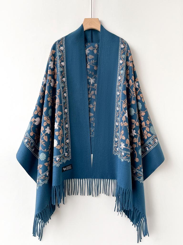 Winter Warm Cashmere Scarf For Women Embroidered Pashmina Blanket Thick Shawl Wrap Fashionable Neck Warmer Bufanda Echarpe