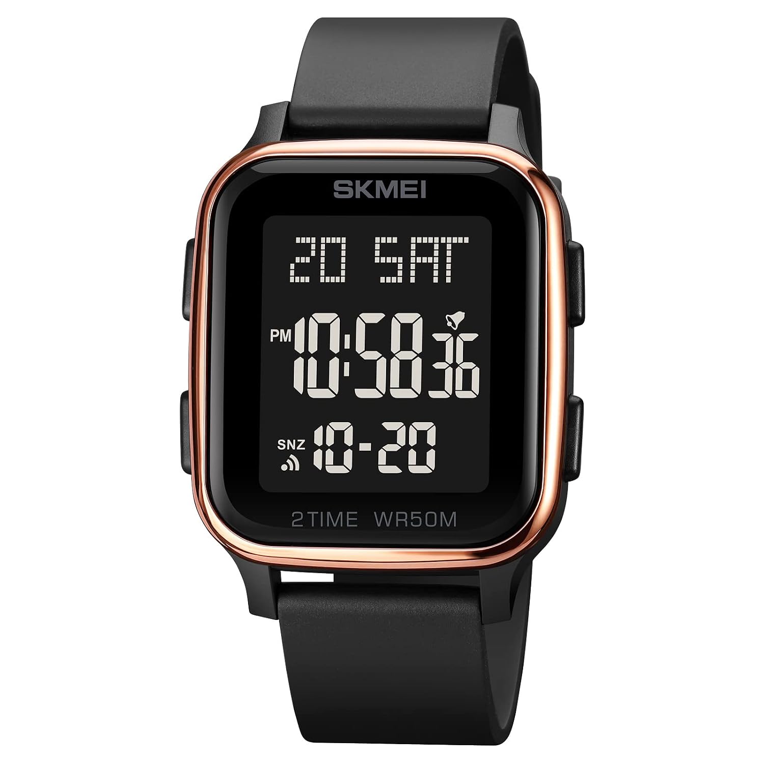 Datirzyx Digital Watch Mens Soft Band Waterproof Cool Boys Outdoor Sports Work Multifunctional Includes Japanese Instruction Manual