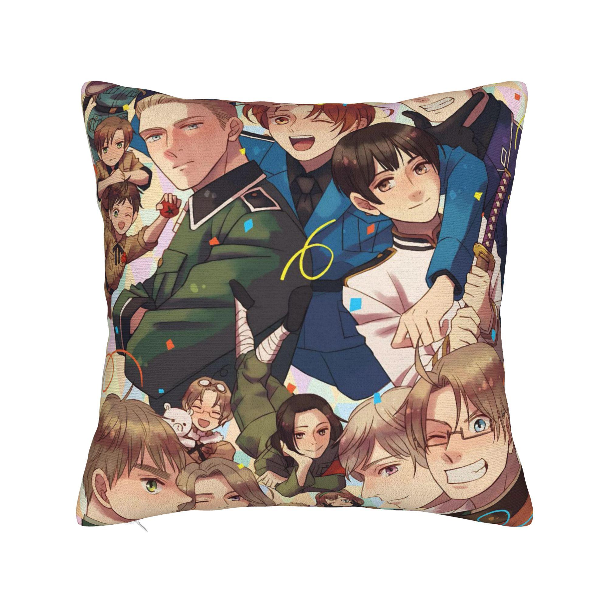 

Hetalia Axis Powers Anime Pillowcases Merch Printed Cushion Cover Gift Pillow Case Cover Home Multi-Size 18x18Inch
