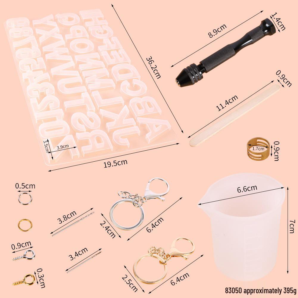 DIY Epoxy Resin Crystal Letter Silicone Set for Key Pendant Crafting
