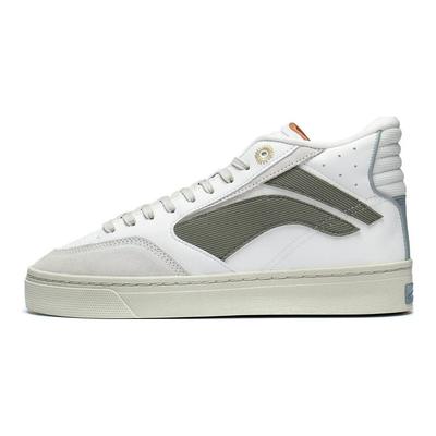 Li Ning We Wo 180 Comfortable Soft Elastic Non-Slip Wear-Resistant Lightweight Mid-Top Skate Shoes Men Skate Shoes White AECS053-1