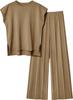 2024 Women's Knitted Casual Suit: Sleeveless Vest Sweater & Wide-Leg Pants Two-Piece