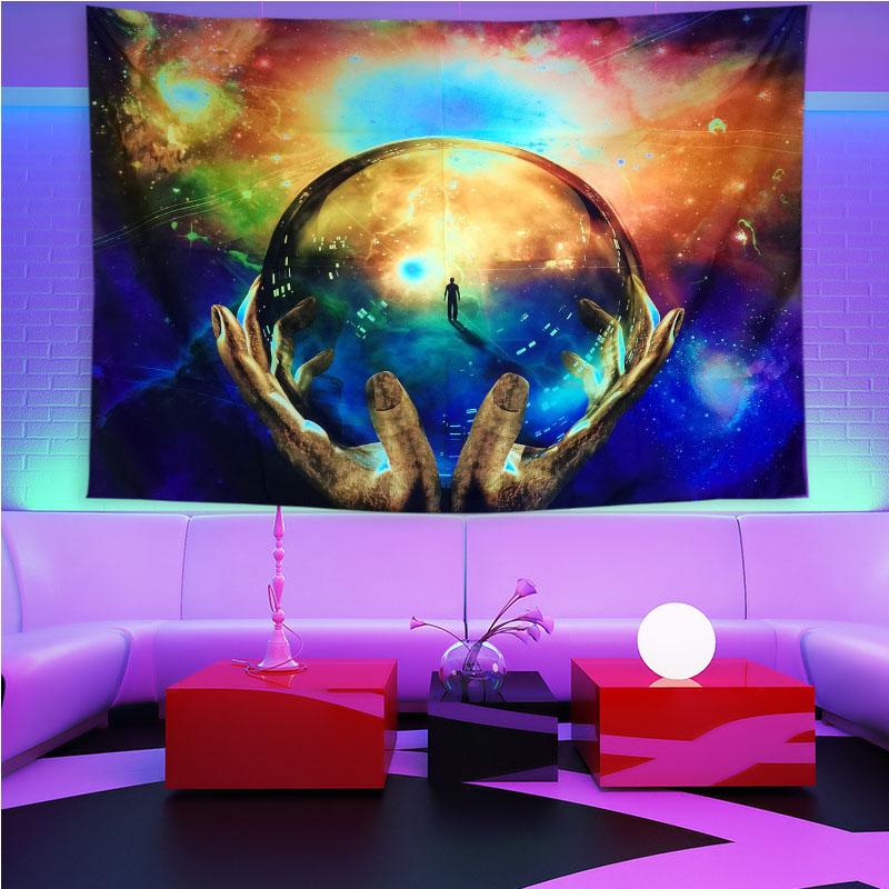 UV Fluorescent Tapestry Print Wall Hanging Art Home Decor