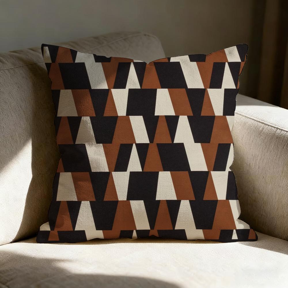 Reduced Geometry Pillow Case Linen Pillow Covers Cover For Couch Living Room Bench Patio Floor Linen Home Decor