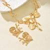 Hot Sale European and American Style Jewelry Geometric Metal Disc Line Design Necklace Versatile Earrings Jewelry