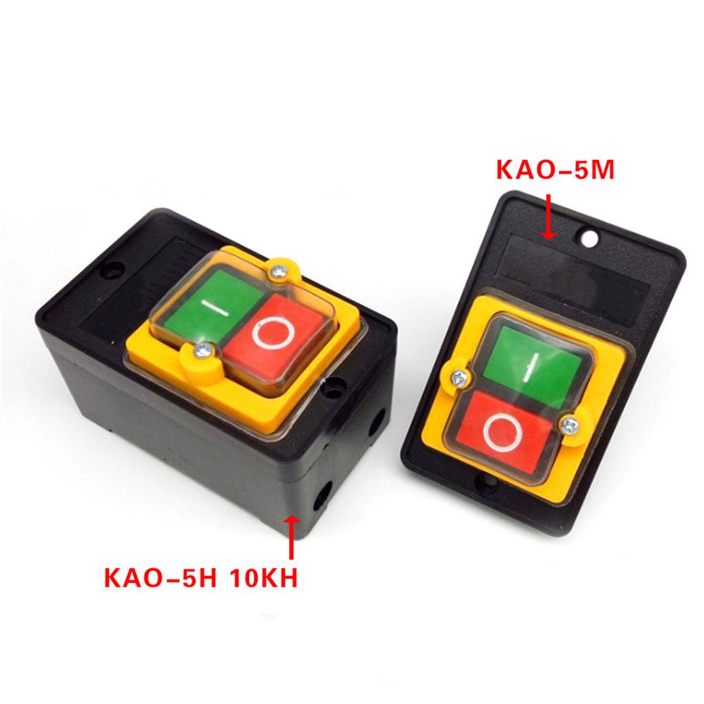 On/Off Push Button Switch Plastic Safety Switch with Waterproof Dustproof Box 10A for Grinding Machine Textile Machine