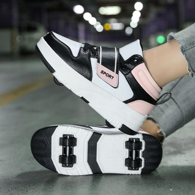 Children Junior Roller Skate Shoes Kids Sneakers with Four Wheels Boys Girls Wheels Shoes Adult Casual Shoes